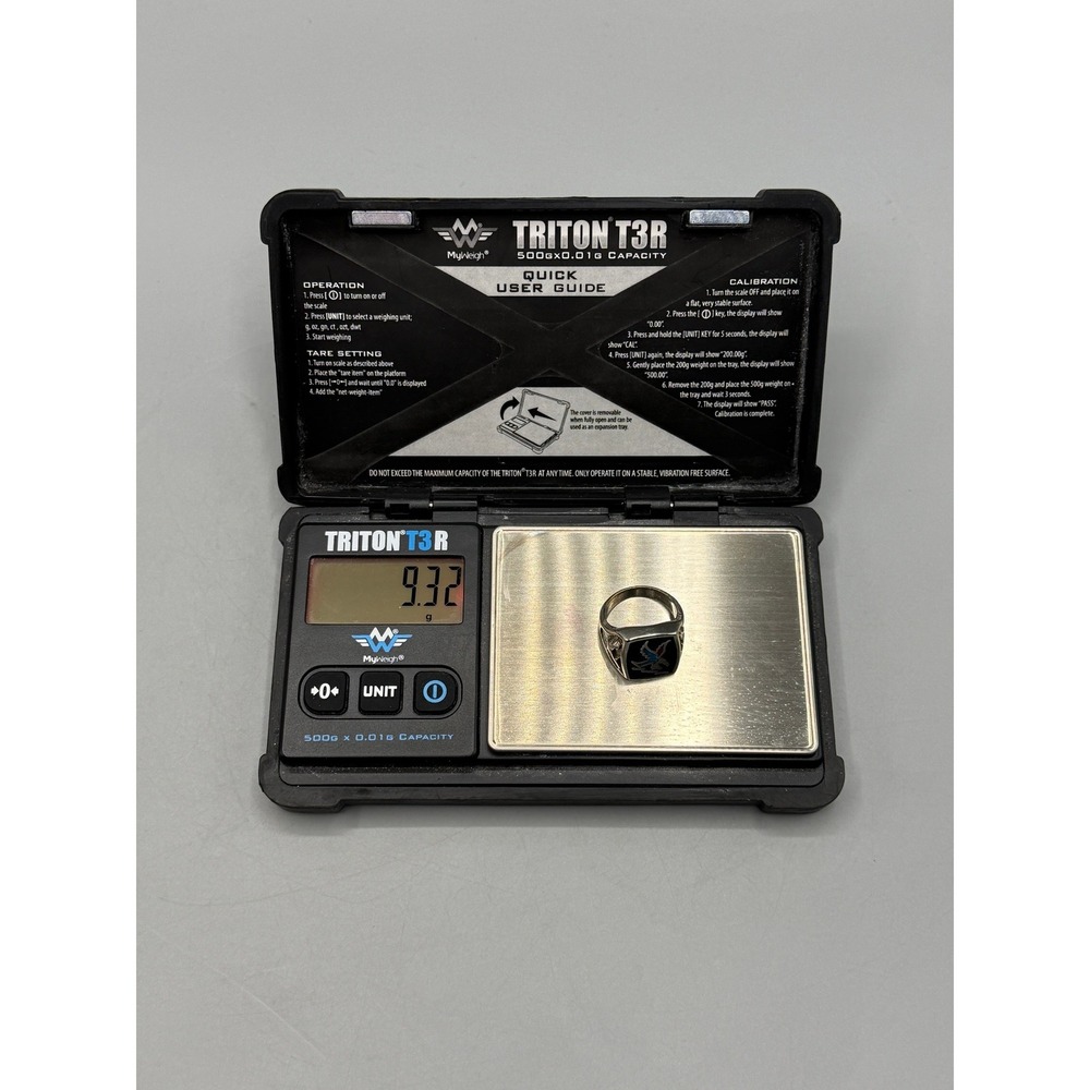 Vintage CO 85 Eagle Thunderbird Inlay Signet Ring Silver Tone Black Size 6.5 - Picture 9 of 10